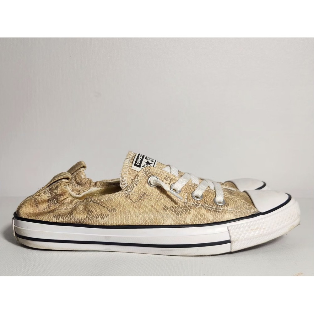 Converse CTAS Shoreline Slip On Shoe Womens 10.5 Snake Print Pale Putty Grey